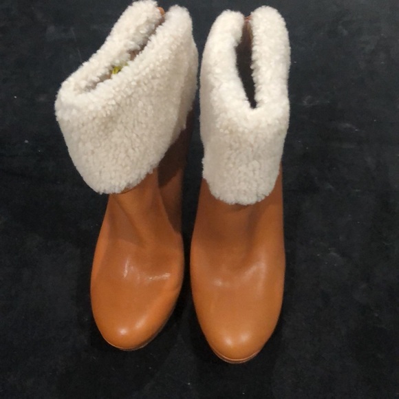 Coach shearling ankle leather boots NWT - Picture 7 of 13